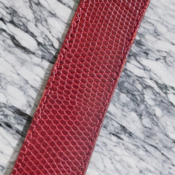 Vintage 1978 Barry Kieselstein-Cord Sterling Silver Buckle Red Leather Belt USA main image 13